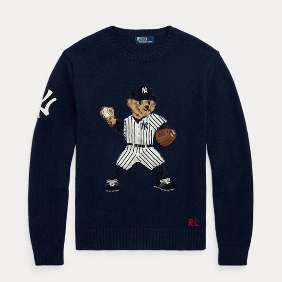 Ralph Lauren Unisex NY Yankees Polo Bear Sweater - Picture 2 of 3